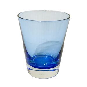 William Yeoward Blue Large Tumbler Double Old Fashion Glass Thin Rimmed
